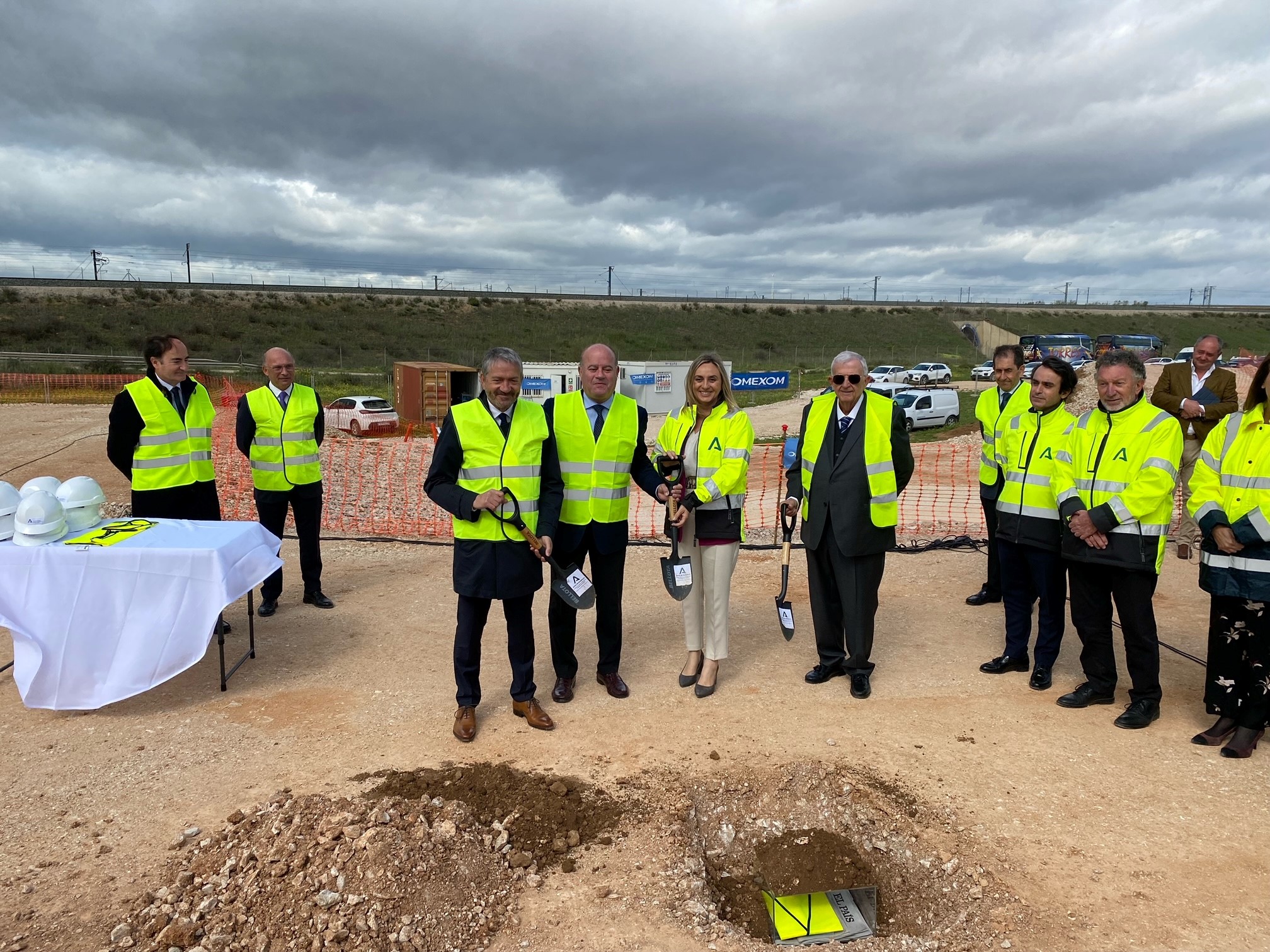 COLOCACIÓN DE LA PRIMERA PIEDRA DE LAS OBRAS DEL PUERTO SECO DE ANTEQUERA